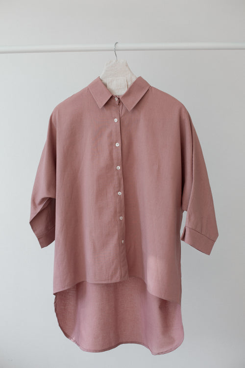 Camisa Alana Rosa Oversize